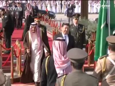 现场:习近平抵达沙特王宫 出席盛大欢迎仪式