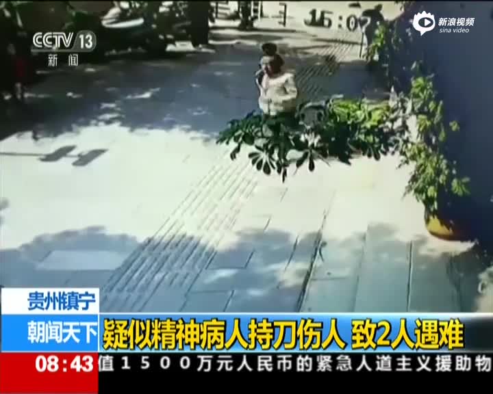 贵州：疑似精神病人持刀伤人 致2人遇难